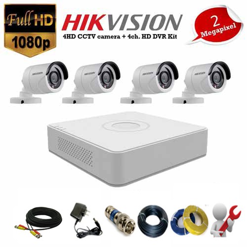 Trọn Bộ Camera 4 Mắt Hikvision 2.0MP Full HD