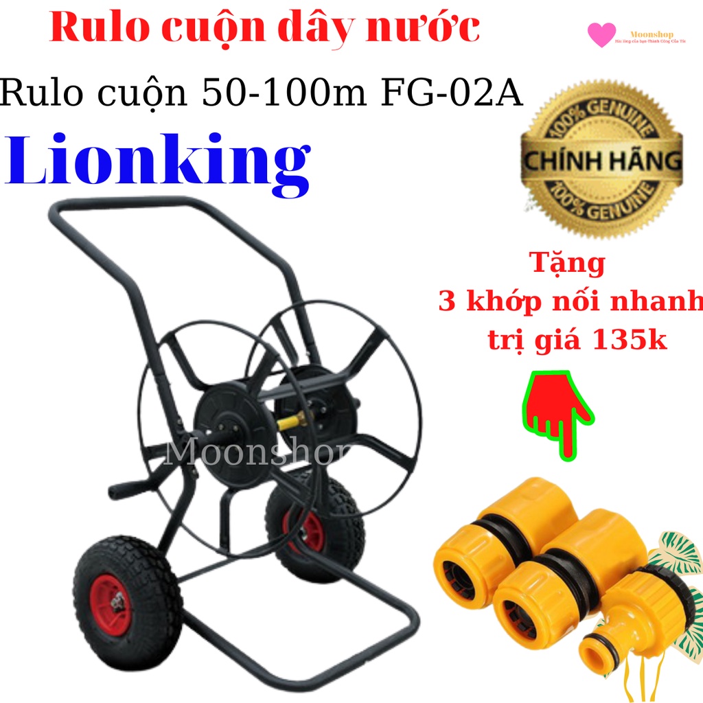 [QUÀ TẶNG] Rulo Cuộn Dây Bằng Kim Loại Hàng Nhập Khẩu Chất Lượng Của Lionking, Cuốn Dây Nước Từ 20-80m, Dây Điện, FG02A