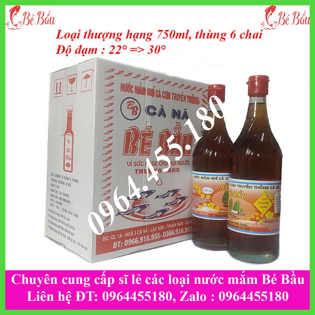 Nước mắm Bé Bầu loại thượng hạng 1 nhãn đỏ chại 750ml