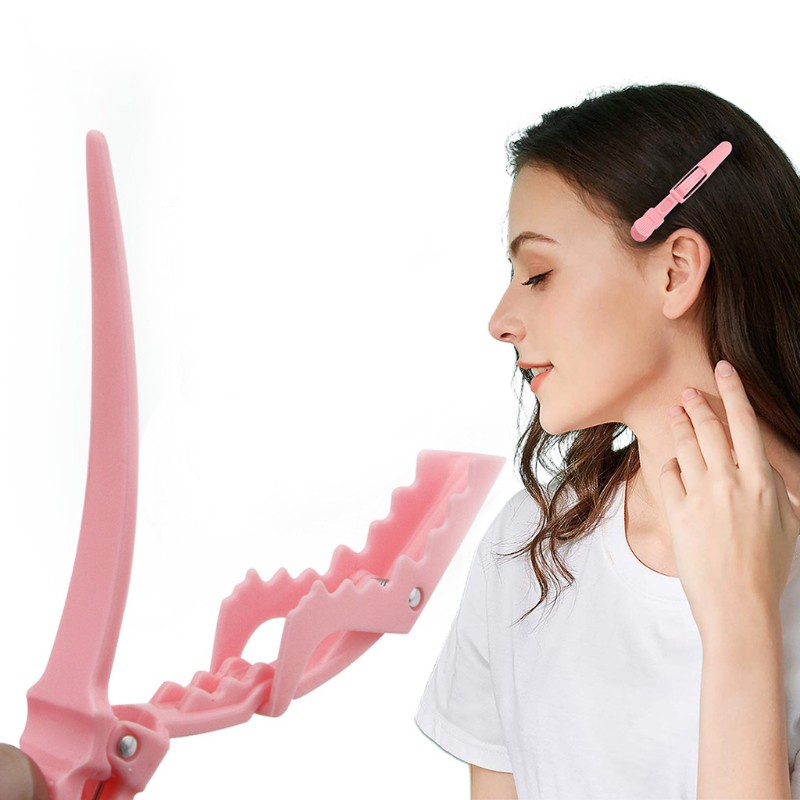 (Hàng Mới Về) Set 6 Kẹp Tóc Cá Sấu Bằng Nhựa Chống Trượt Tiện Dụng Cho Salon