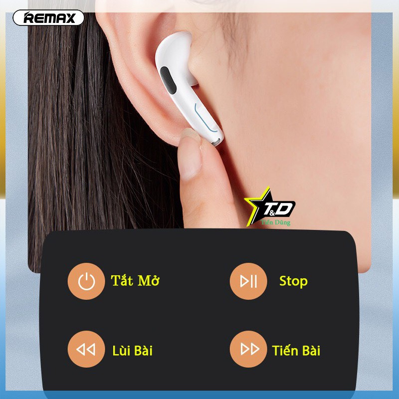 Tai nghe Bluetooth Remax TWS-10 có đốc sạc kèm 2 tai dòng cảm ứng