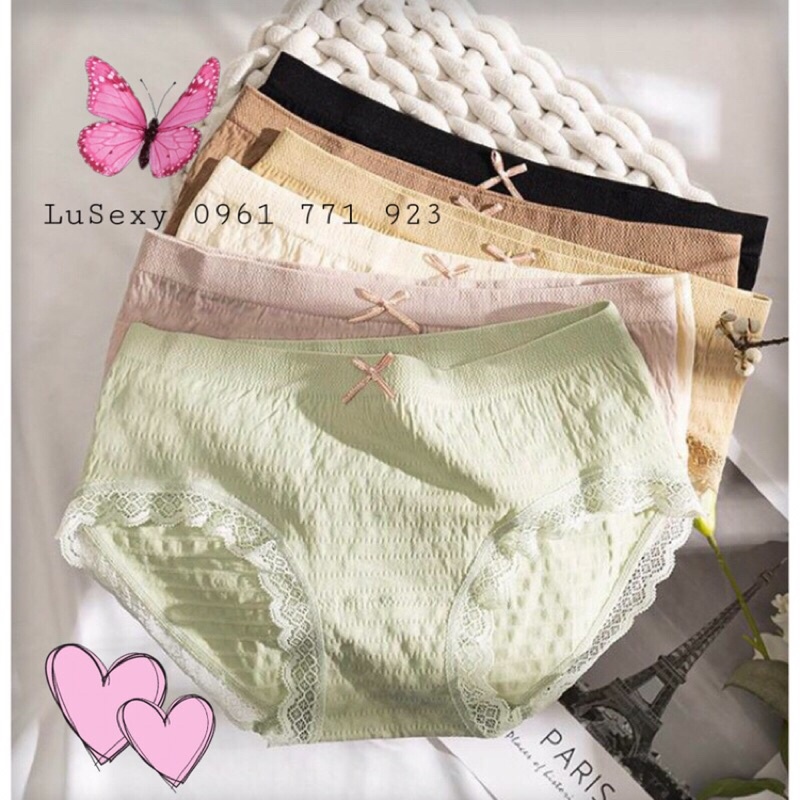 QUẦN LÓT COTTON KHÁNG KHUẨN - Quần lót nữ cao cấp vải cotton mềm mại cho học sinh cấp 2 cấp 3 màu da trắng đen cute