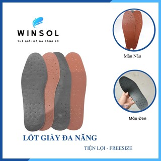 Lót giày da nam nữ thiết kế lỗ thoáng khí mềm mại có hai màu đen và nâu