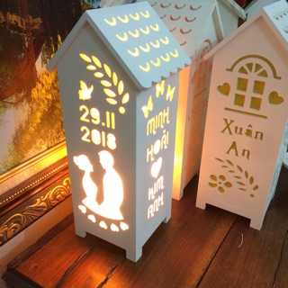 Đèn ngủ để bàn, khắc chữ theo yêu cầu. Quà cưới độc đáo cho bạn bè. Đèn trang trí phòng cưới đẹp