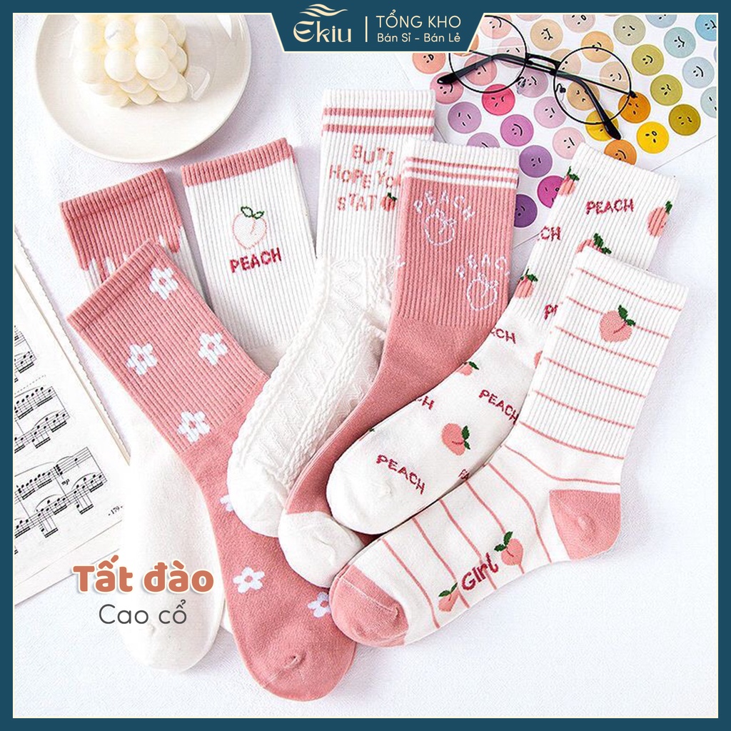 Tất cổ cao nữ phong cách hiện đại, vớ nữ chất liệu vải Hàn Quốc cao cấp - Ekiu Shop