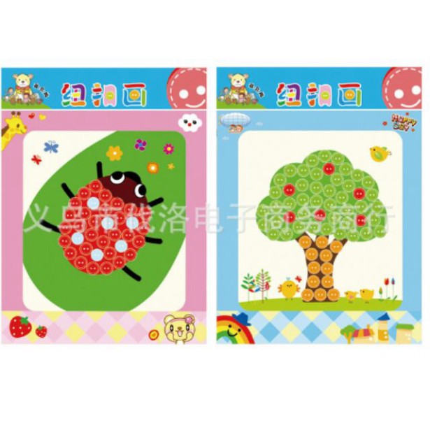 Tranh dán cúc áo -Tranh khuy áo