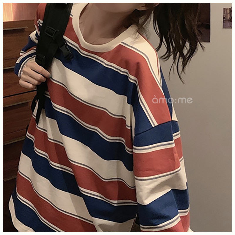 Áo Sweater Sọc Ngang Tay Dài