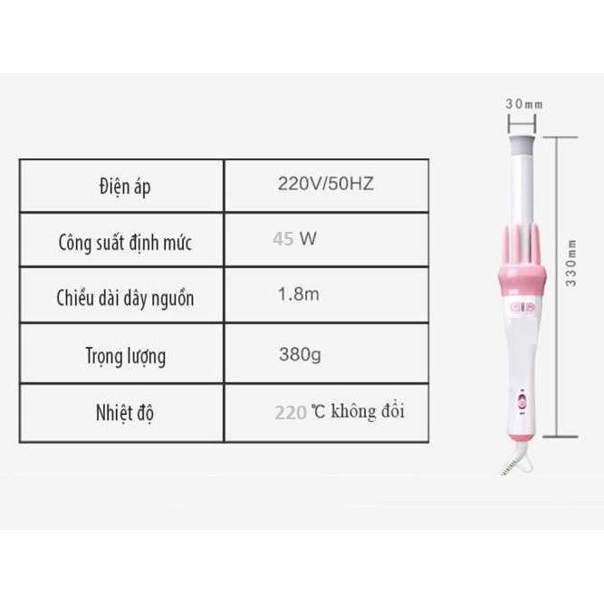 XẢ HÀNG - BÁN RẺ Máy Uốn Tóc Tự Động Xoay Kemei KM - 1879 LKHIGUT8596