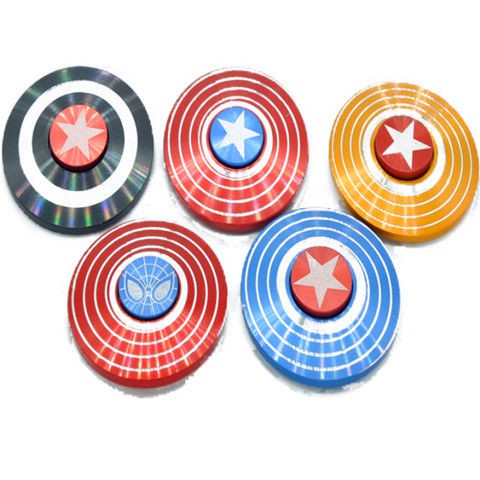 Con Quay Đồ Chơi Spinner Hình Khiên Captain America / Spiderman / Người Nhện / Người Lớn / Trẻ Em