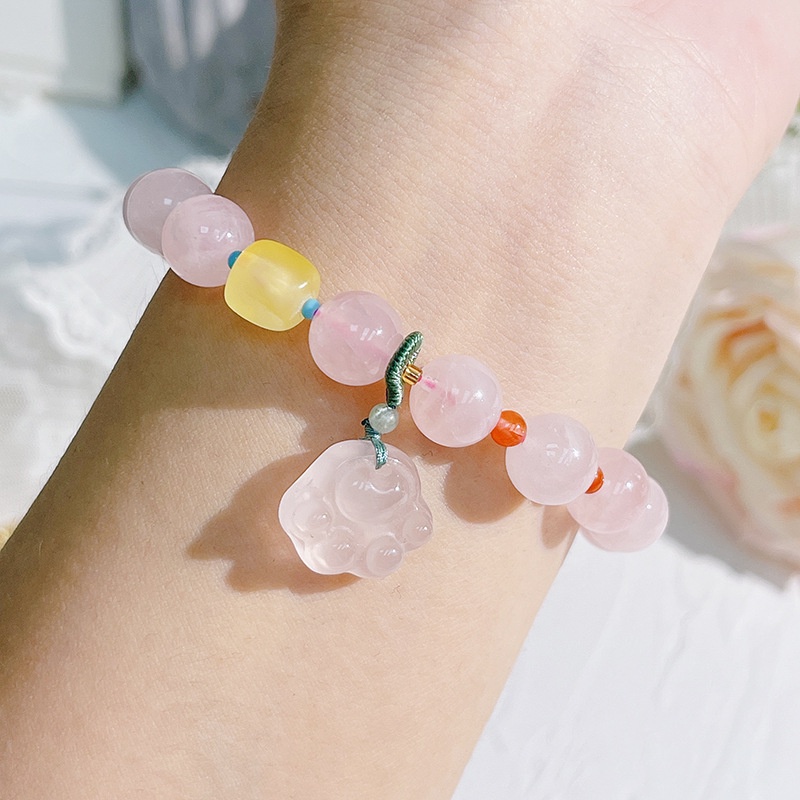 [Hàng Mới] Vòng Đeo Tay Thiết Kế Hình Móng Vuốt Mèo Đính Pha Lê Hồng