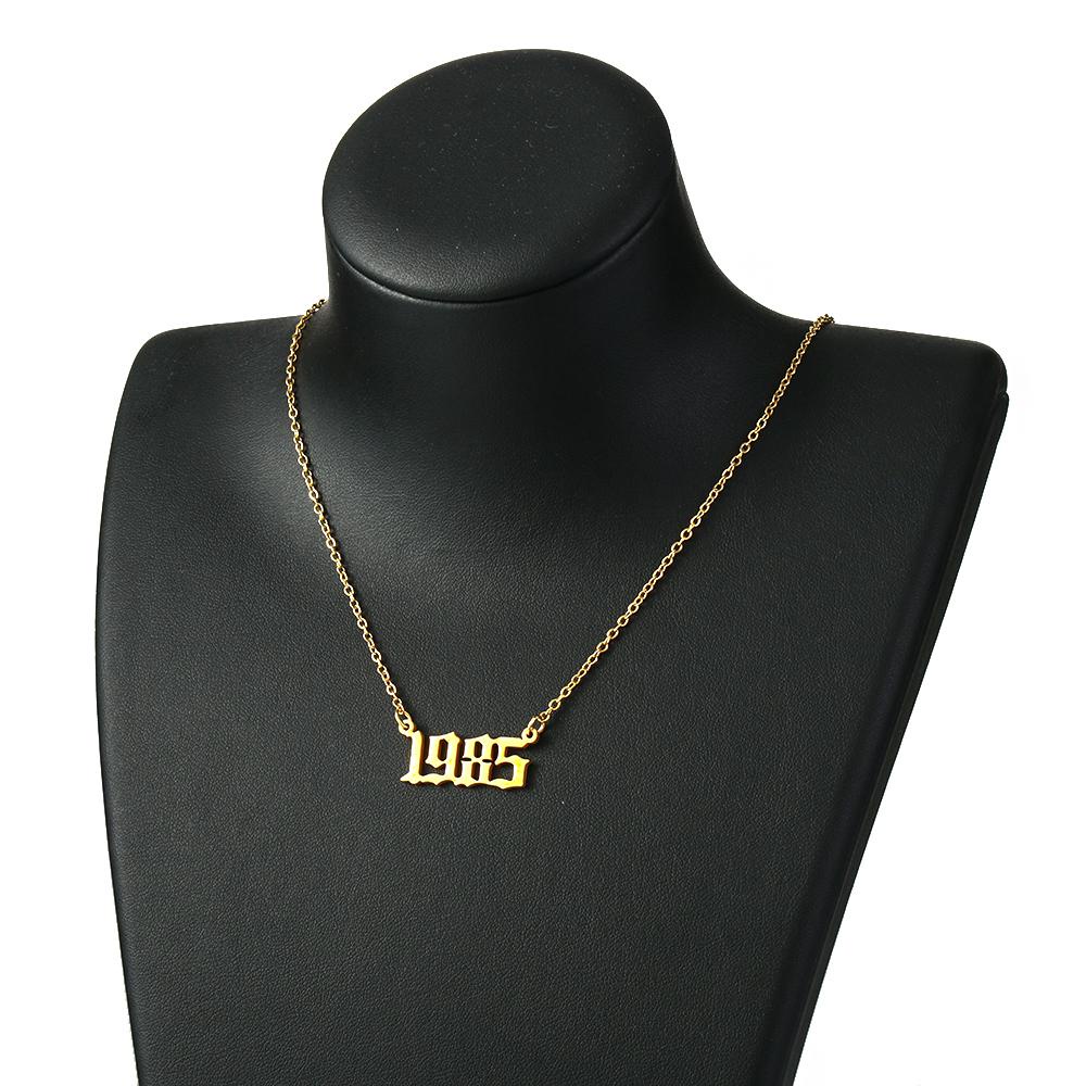 YVE Vòng cổ Màu Vàng / Bạc Cá Nhân Hóa Ngày Sinh Nhật Đặc Biệt