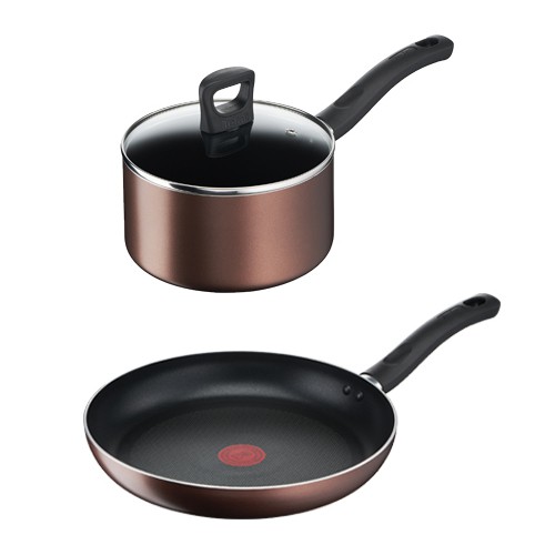 Combo Tefal Day By Day Chảo chiên 24cm & Nồi cán dài/quánh 18cm
