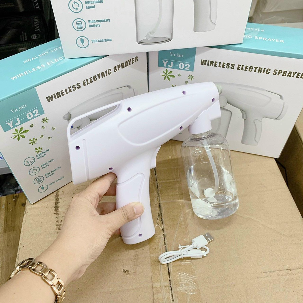 Súng Phun Nano Khử Khuẩn Ya Jan Tia UV , Súng Bắn Khử Khuẩn, Máy Xịt Khuẩn Pin Sạc