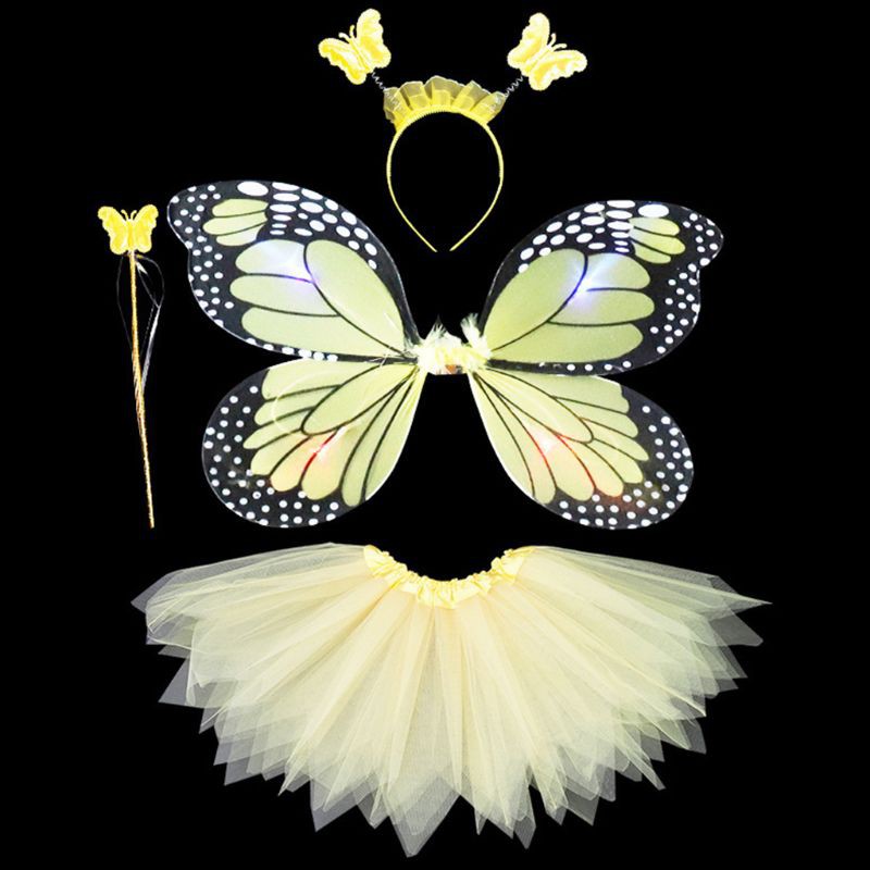 Bộ trang phục kèm phụ kiện hóa trang công chúa dễ thương cho bé gái Girls Butterfly Costume Tutu Dress