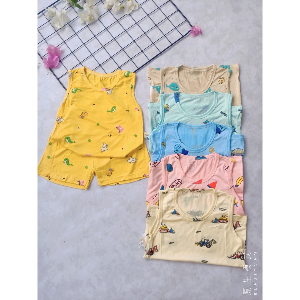 Bộ Ba Lỗ Chất Thun Lạnh Minky Mom Siêu Mềm Mịn Thoáng Mát Cho Bé Từ 5 – 16kg