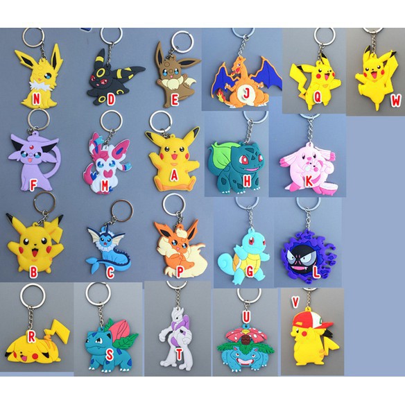 Móc khóa hình thù Pokemon Pikachu bằng nhựa PVC