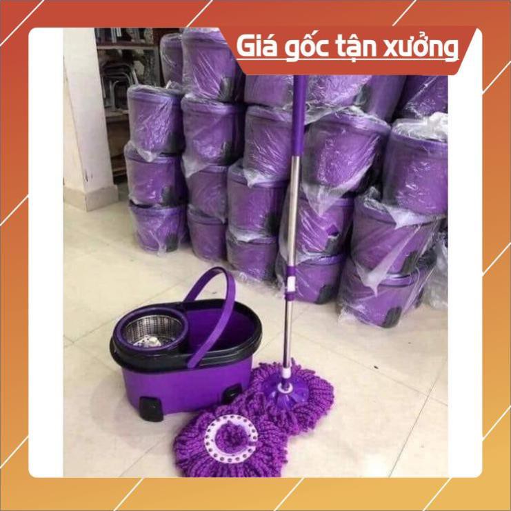 BỘ LAU NHÀ ROBOT LOẠI THÂN GẬY CÓ CHỐT GẠT KÈM 2 CÂY LAU - XOAY 360 ĐỘ