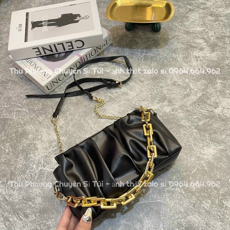 Túi Kẹp Nách Rúm Dây Xích Vuông Kèm Dây Đeo Chéo Hottrend