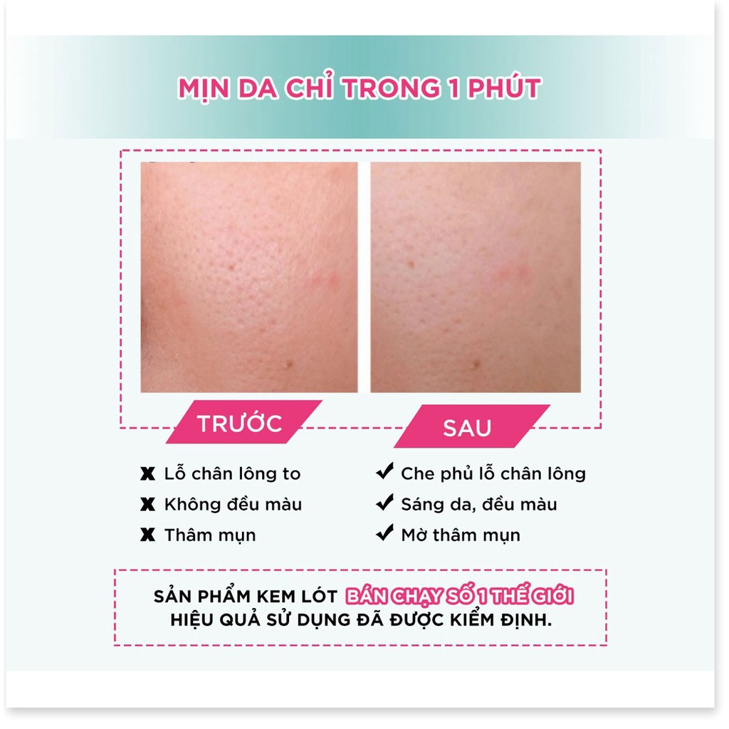 [Mã chiết khấu giảm giá mỹ phẩm chính hãng] Kem Lót Kiềm Dầu Thu Nhỏ Lỗ Chân Lông Trong 1 Phút - Baby Skin Instant Pore