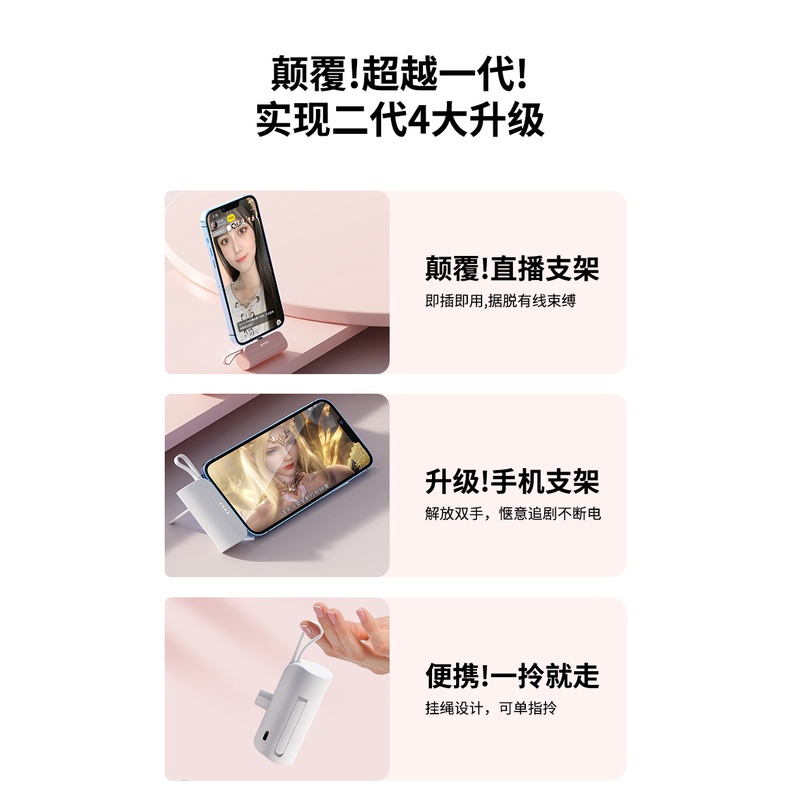 Sạc Dự Phòng Không Dây Mini Bỏ Túi Hình Viên Con Nhộng Dùng Trong Trường Hợp Khẩn Cấp