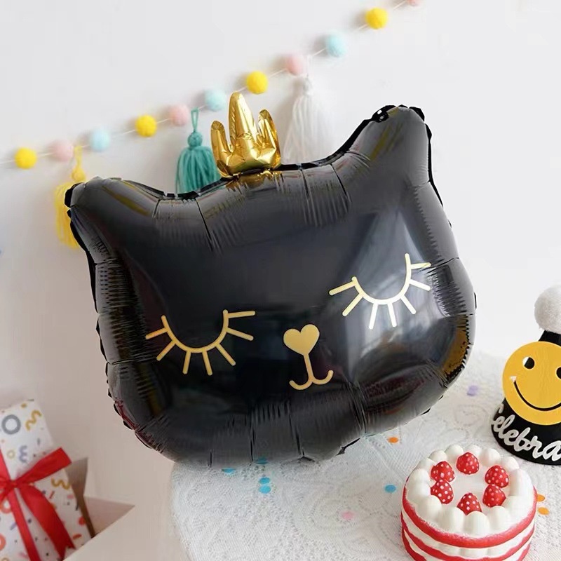 Bong Bóng Lá Nhôm Hình Đầu Mèo Vương Miện Kích Thước 76*65CM Trang Trí Tiệc Sinh Nhật/Ngày Lễ Tình Nhân Cho Bé