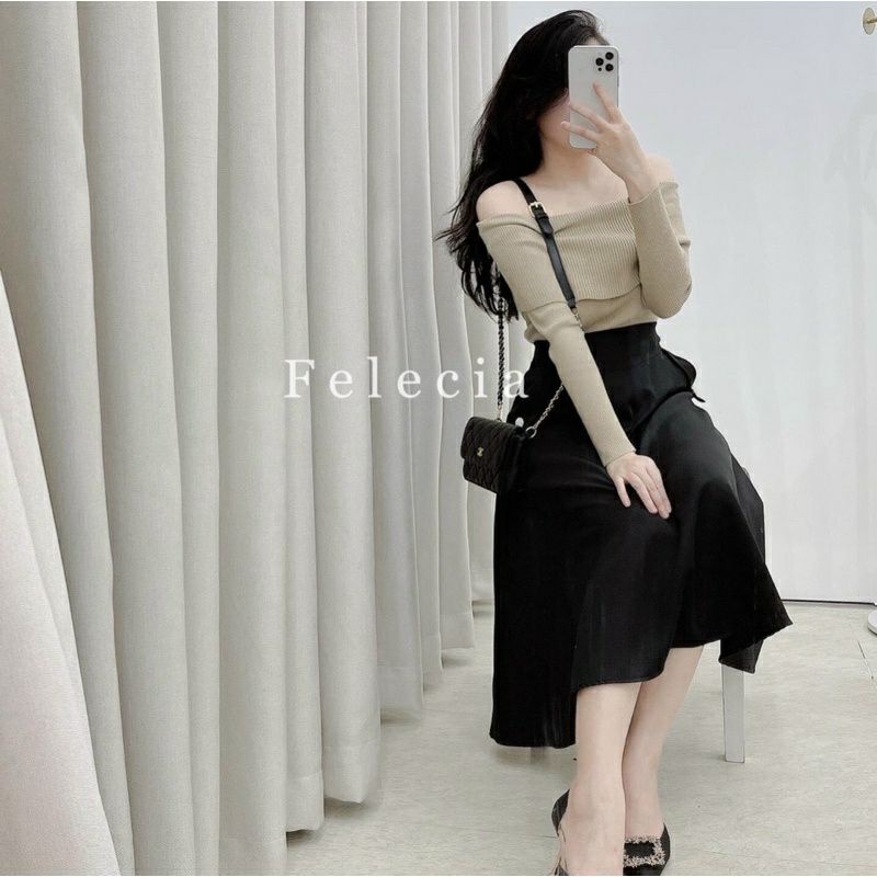 Áo len BIGSIZE mặc trễ vai gọn dáng cho nàng chubby 50-80kg