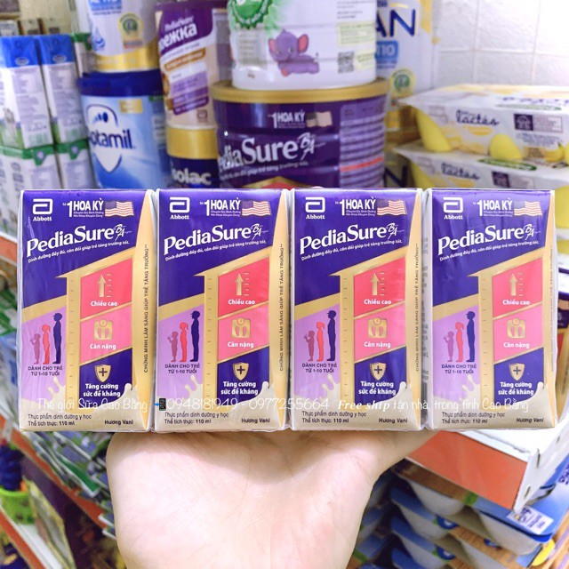 Lốc 12 hộp Pediasure Hương Vani 110ml - HSD Luôn Mới