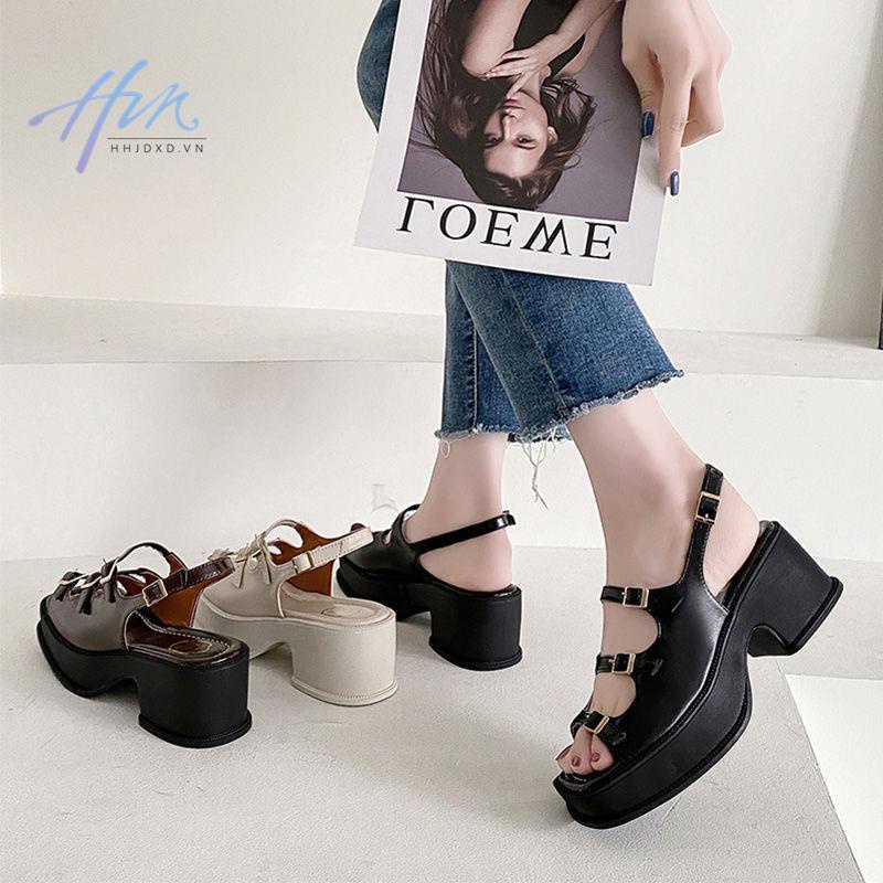 Giày Sandal Đế Dày Cài Khóa Phong Cách La Mã Thời Trang Mùa Hè 2022 Cho Nữ