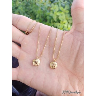 (Dùng lâu dài-Tắm rửa thoải mái) Dây Chuyền Nũ Bi Tượng Tròn Titanium Cao Cấp-Dùng lâu dài không đen