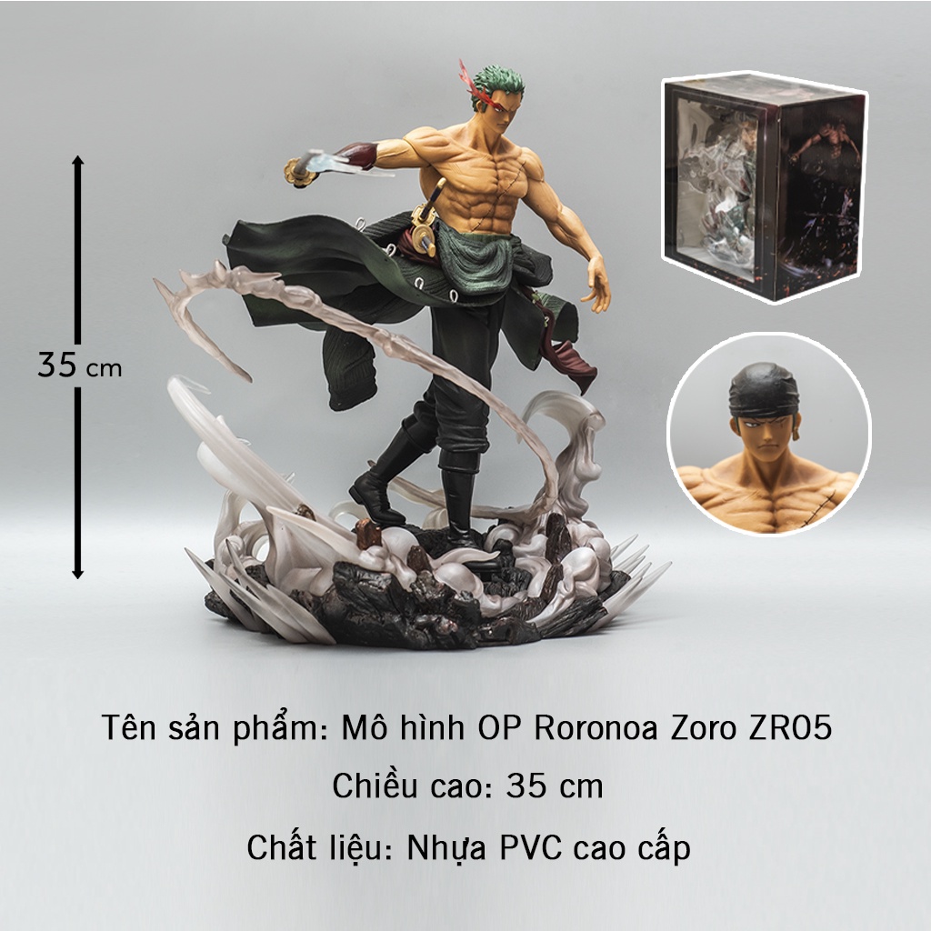 Mô hình One Piece Roronoa Zoro cao 35cm nặng 2,3kg Mô hình nhân vật Onepiece Zoro băng Mũ Rơm Haki Shop