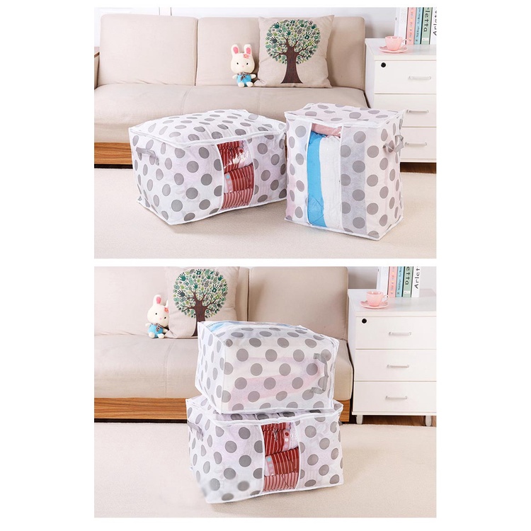 Túi Đựng Quần Áo, Chăn Màn Size Lớn Loại 1, Túi Đựng Đồ Dáng Ngang, Có Quai Xách Và Khóa Kéo Tiện Dụng Gia Đình