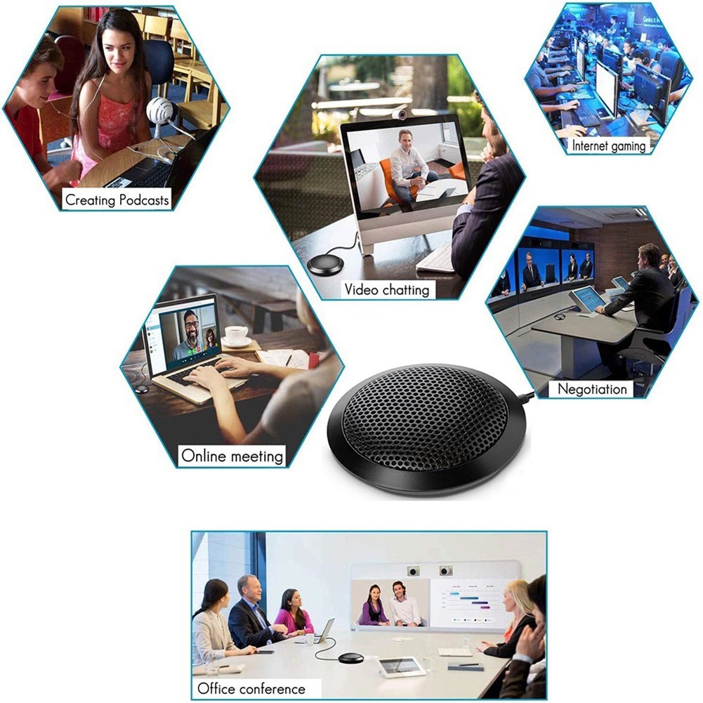 Micro thu âm đa hướng 360 độ giắc 3.5mm cho máy tính bàn Microfone