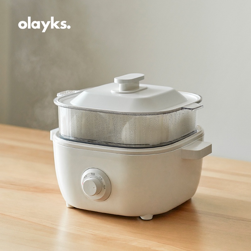 Nồi nấu lẩu điện đa năng Olayks phiên bản mới nhỏ gọn