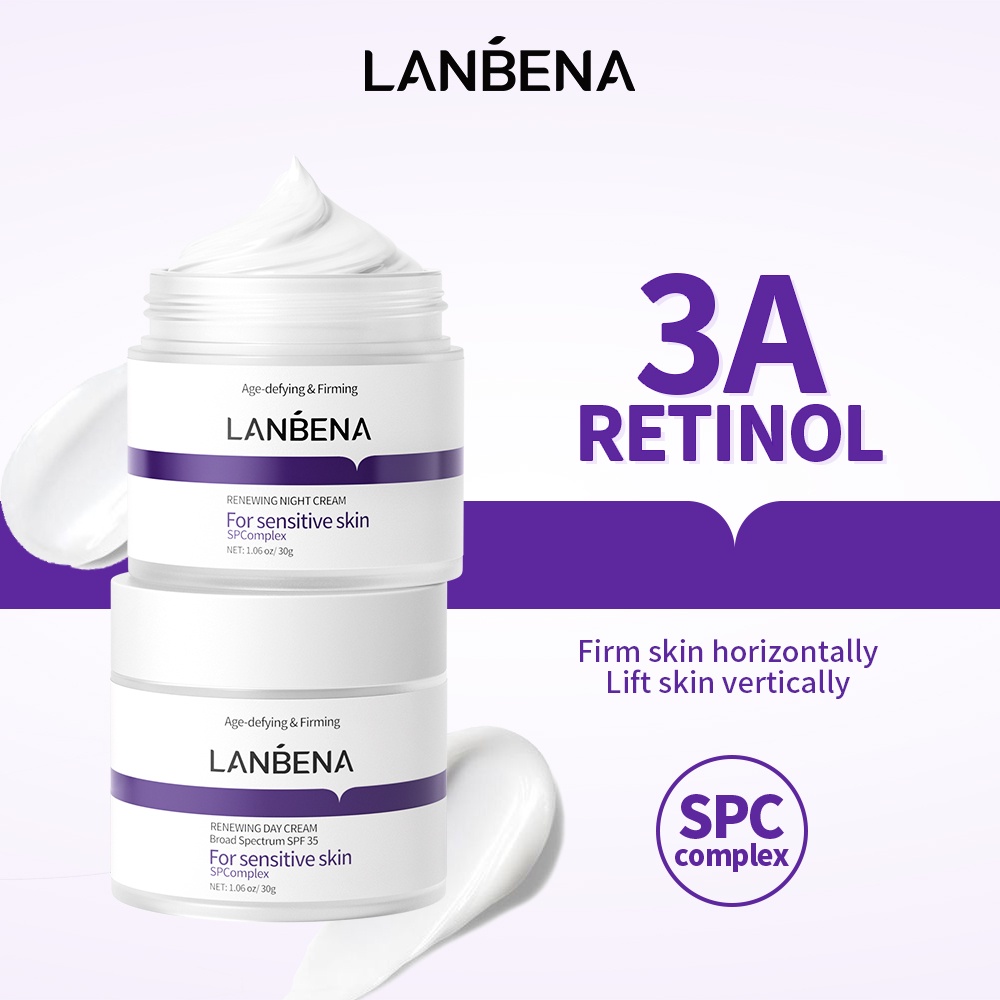 Kem dưỡng da ban ngày/Kem dưỡng da ban đêm LANBENA chống lão hóa săn chắc da với công nghệ 3A Retinol 30g