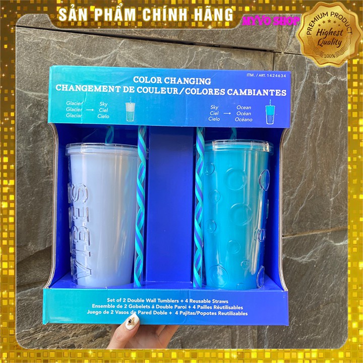 🥛🥛Ly Giữ Nhiệt Parker Lane Color Changing Tumbler 650ml Đổi Màu Theo Nhiệt Độ Nước Chính Hãng Của Mỹ🥤🥤