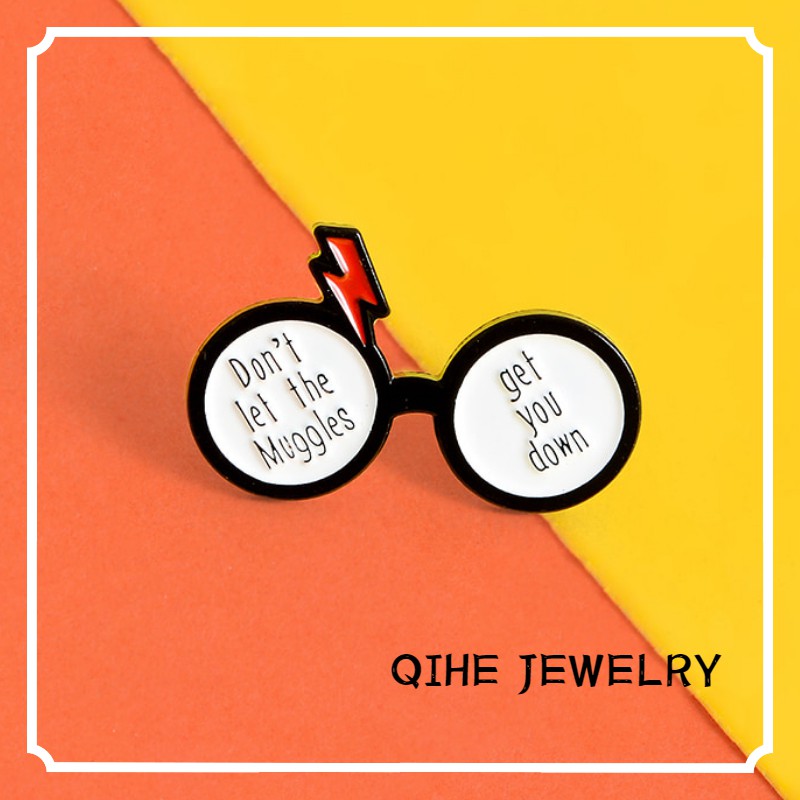 Ghim cài áo QIHE JEWELRY in câu nói nổi tiếng trong phim Harry Potter