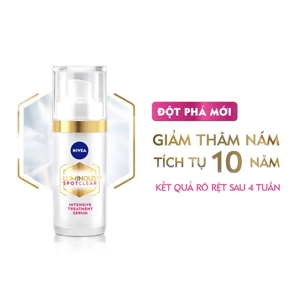 Tinh Chất Chuyên Sâu Nivea Làm Mờ Đốm Nâu &amp; Ngăn Ngừa Thâm Nám Luminous 630 Spotclear Intensive Treatment Serum 30ml