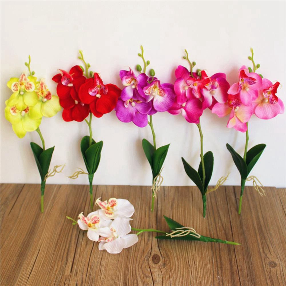 Hoa lan giả bằng lụa 29cm nhiều màu trang trí nhà cửa/tiệc cưới