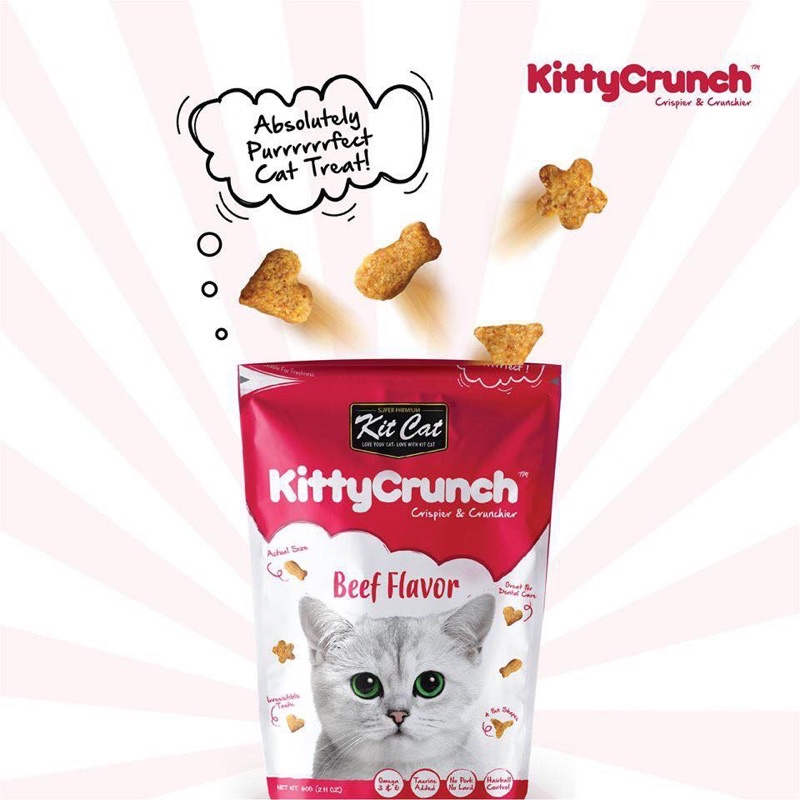 Bánh Thưởng Cho Mèo Kittat Kitty Crunch 60g - Bánh Ăn vặt Cho Mèo