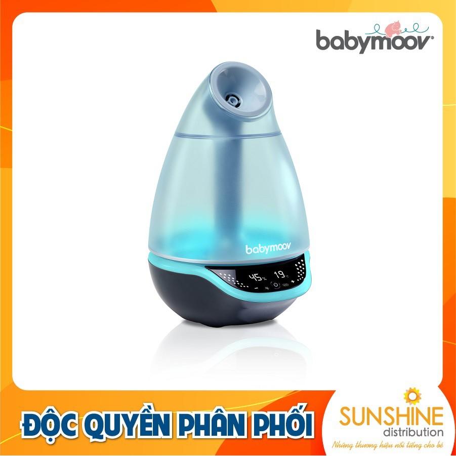Máy tạo ẩm không khí phun sương tinh dầu phòng ngủ em bé Babymoov BM14418 màu trắng xanh