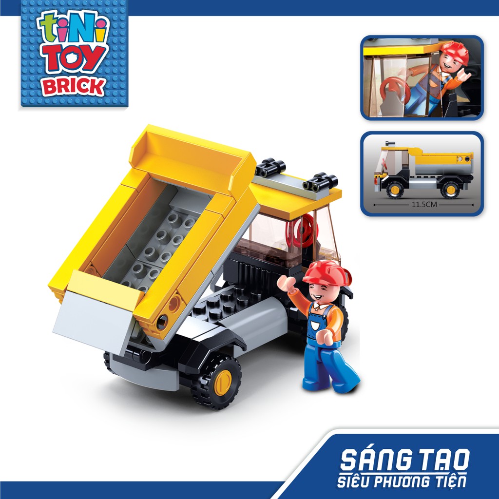 Đồ chơi lắp ráp lego sáng tạo xe ô-tô bán tải xây dựng TINITOY 83 mảnh ghép