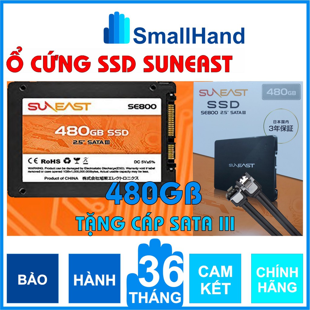 Ổ cứng SSD SunEast 480GB nội địa Nhật Bản – CHÍNH HÃNG – Bảo hành 3 năm – SSD 480GB – Tặng cáp dữ liệu Sata 3.0