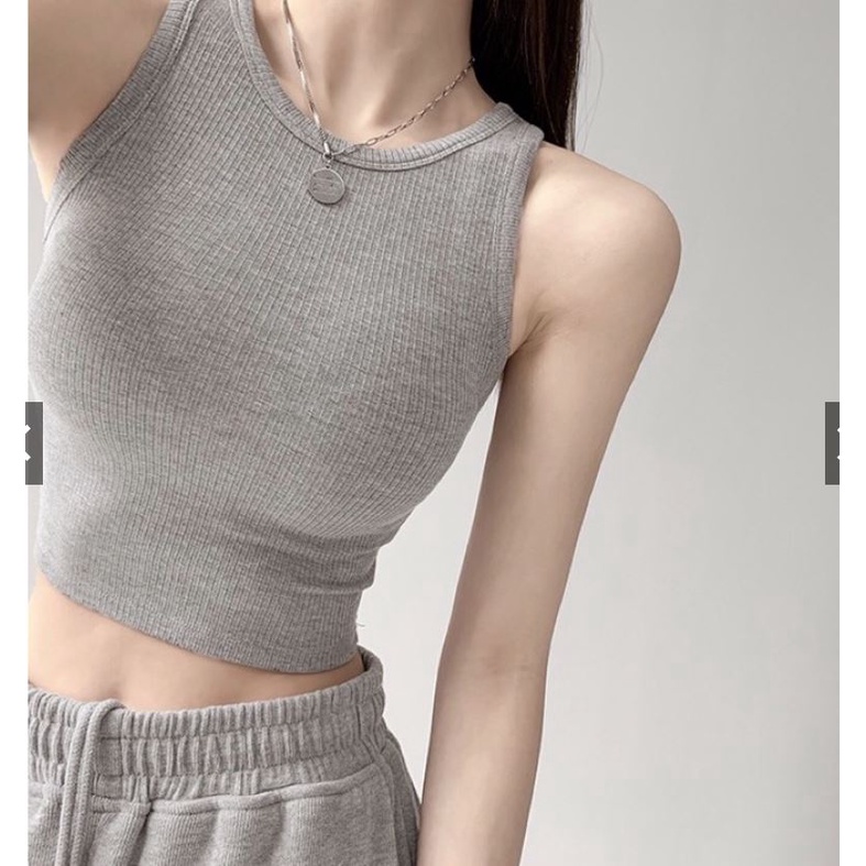 [HCM]Áo croptop ba lỗ nữ sát nách vải co giãn thoáng mát