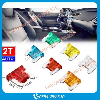 Bộ combo 05 Cầu chì xe máy, ô tô, xe hơi, kiểu chân ngắn, với các loại ampe khác nhau - loại tốt- Car Fuse, SKU:281