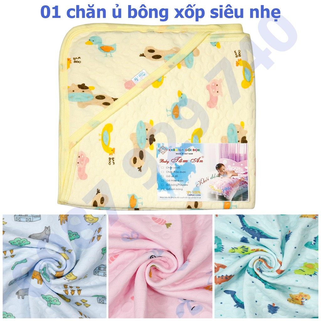 Chăn ủ bông xốp siêu nhẹ  HÀNG ĐẸP có mũ cực mềm, mịn, an toàn và giữ ấm cho bé sơ sinh  - chăn ủ sơ sinh