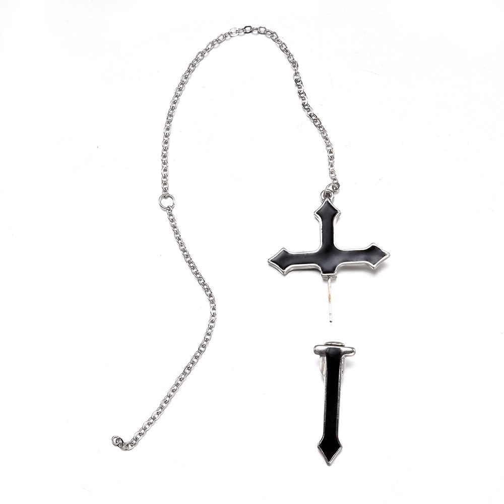 Fashion Girl Cool Punk Gothic Long Chain Cross Personality Hanging Pendant Earrings Art Jewelry Gift