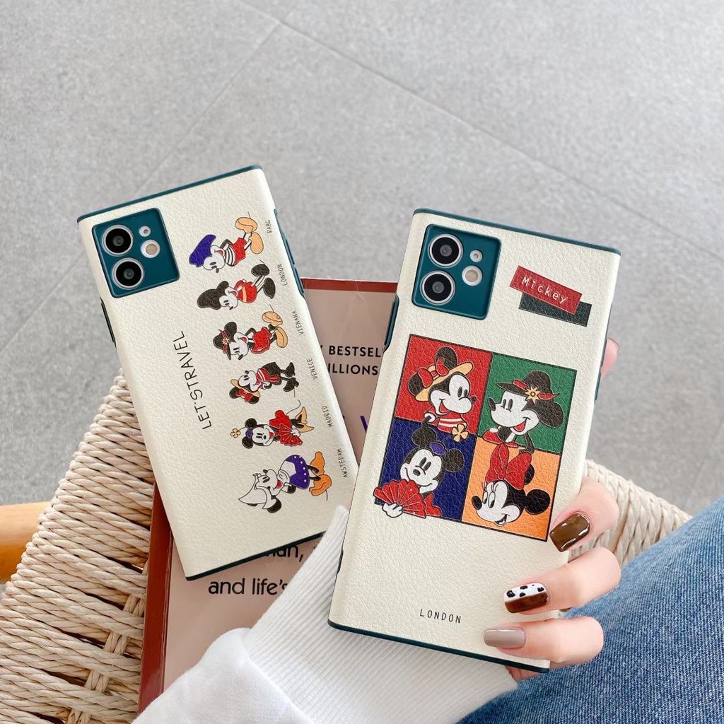 Disney Ốp Điện Thoại Chống Va Đập In Hình Chuột Mickey Minnie Cho Iphone 11 12 Pro Xs Max Xr I8 I7