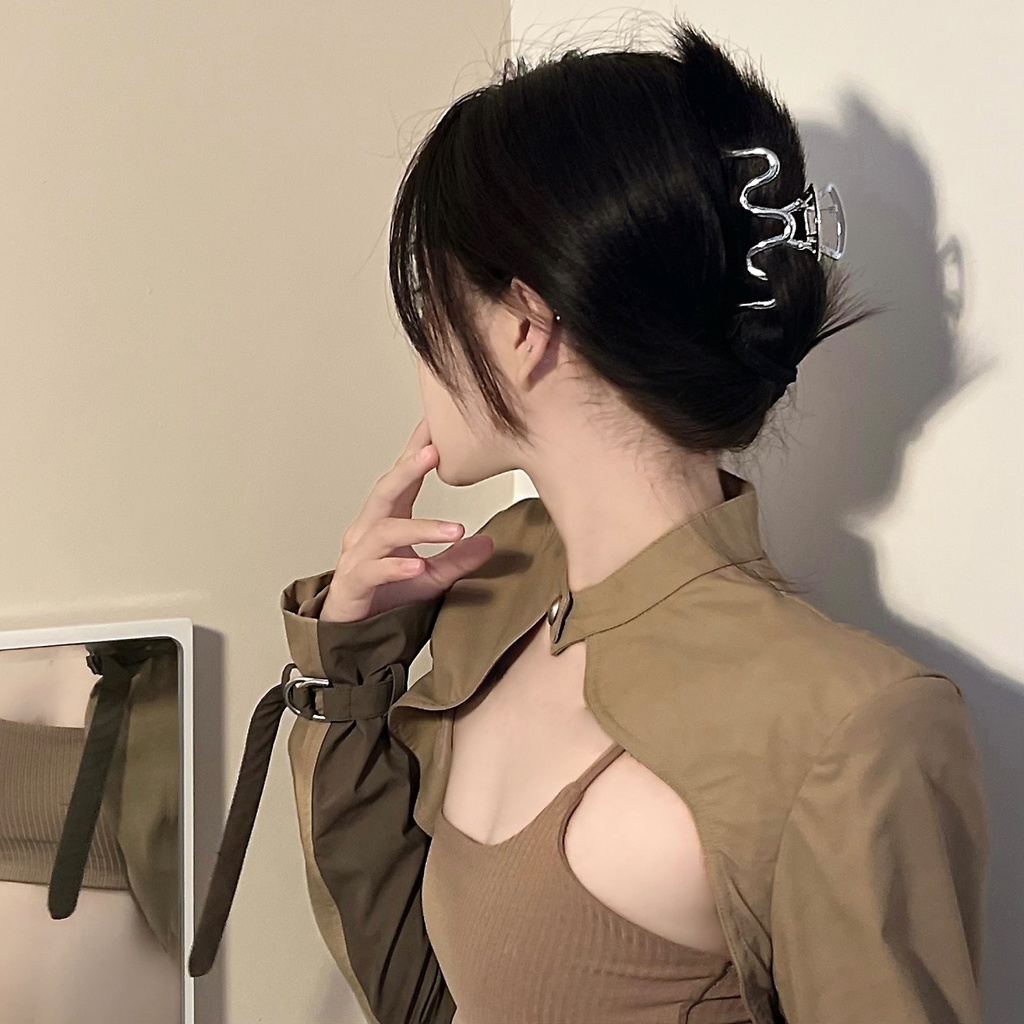 Kẹp Gắp Đầu Cá Mập Bằng Kim Loại Đơn Giản Cá Tính Dễ Phối Đồ Cho Nữ