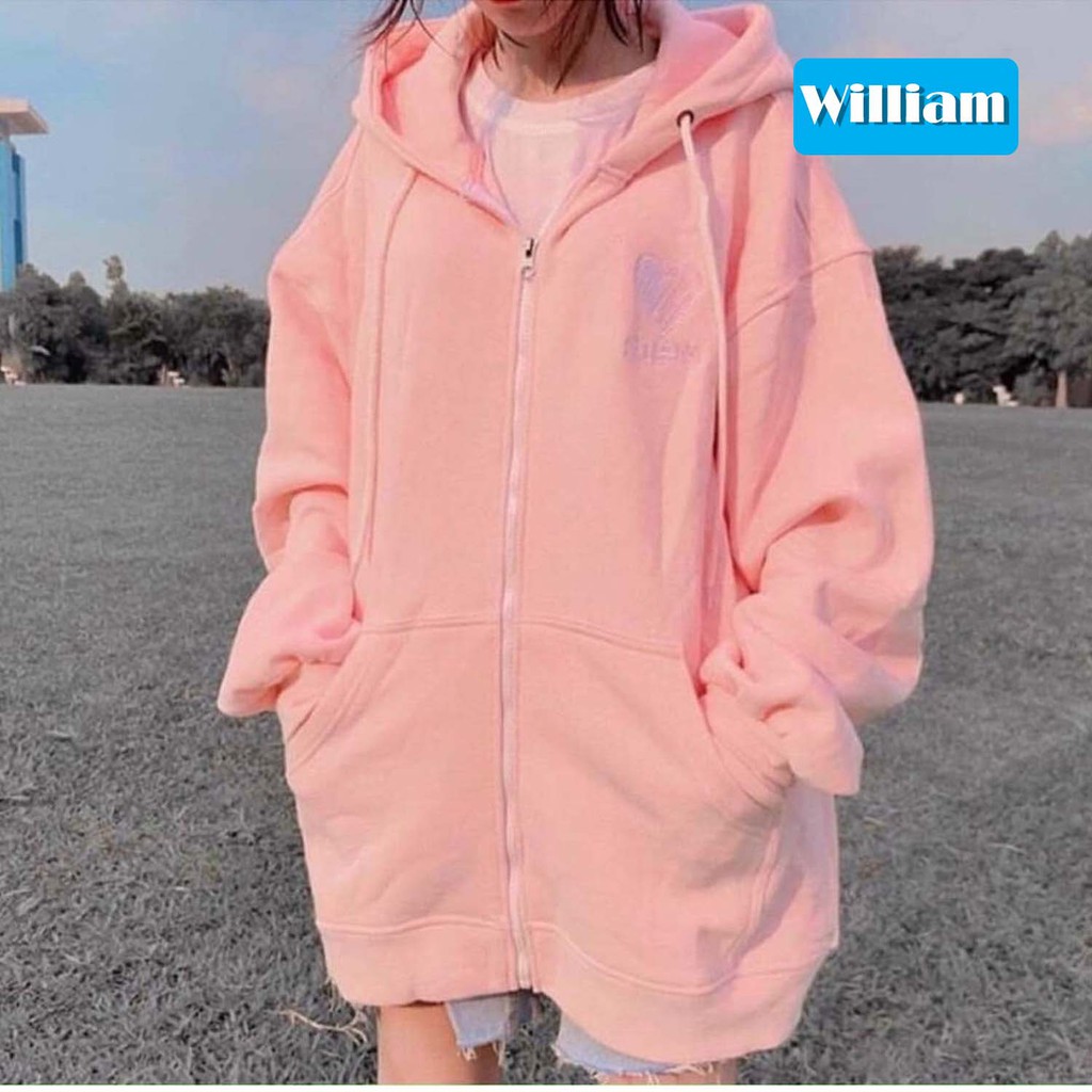 [FREESHIP_50K] Áo khoác nỉ ngoại nam nữ có nón phối khoác kéo dễ thương William - TH190