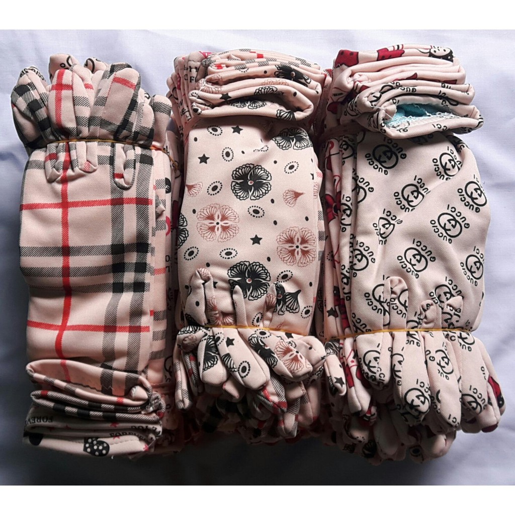 [4đôi] Găng tay vãi thun 100% Cotton họa tiết chống nắng